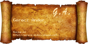 Gerecz Andor névjegykártya