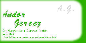 andor gerecz business card